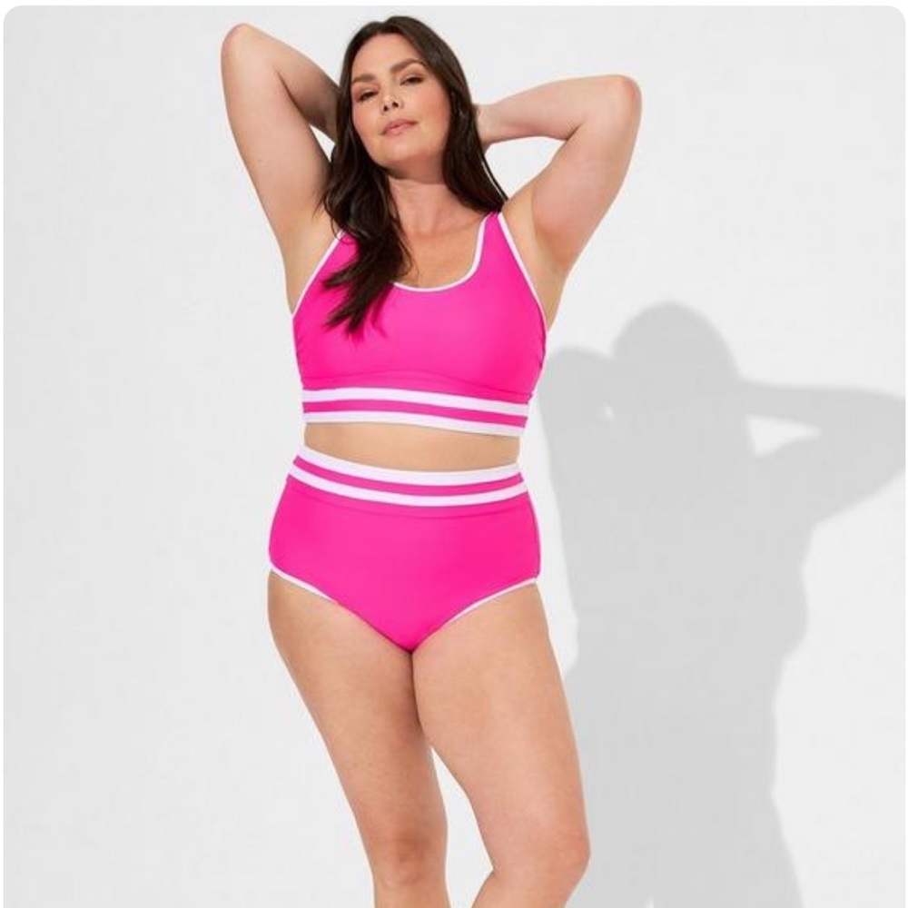 New! Set! Torrid 3‎ Banding Swim Bathing Suit 3X